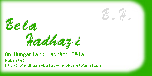 bela hadhazi business card
