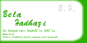 bela hadhazi business card